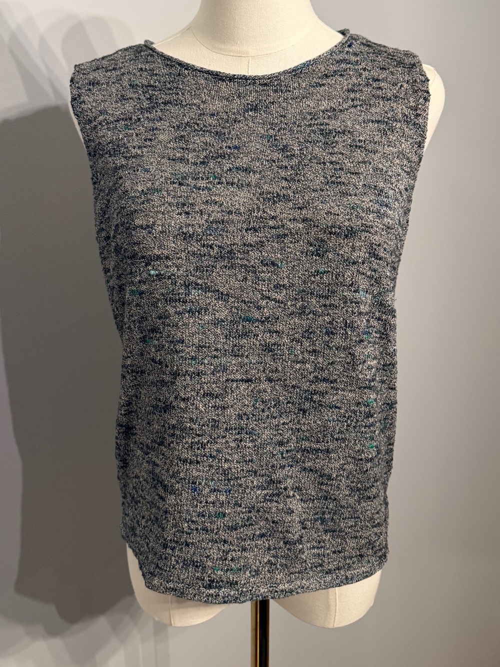 Eileen Fisher Sleeveless Heathered Knit Top with Open Back